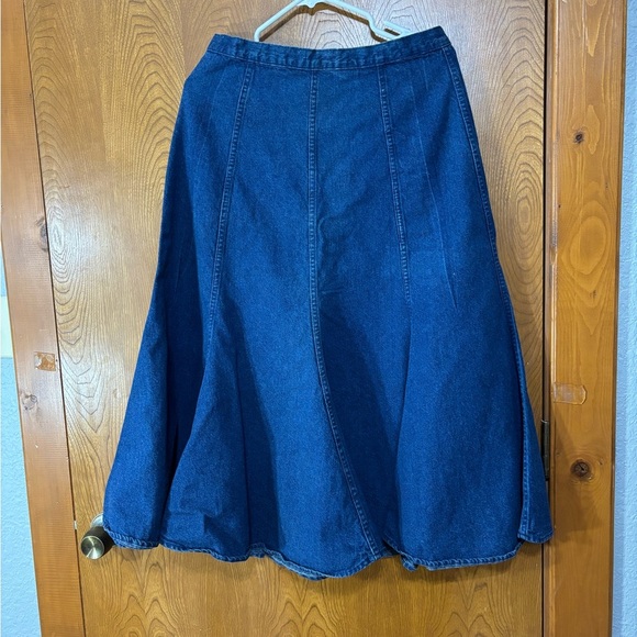 Cherokee Blue Midi A-Line Full Skirt Casual - Picture 1 of 10
